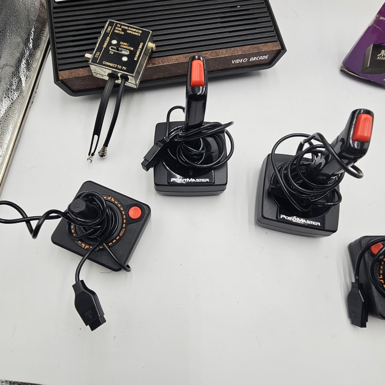 Sears Tele-Games Video Arcade Atari 2600 Box w/ 10 Game Cartridges