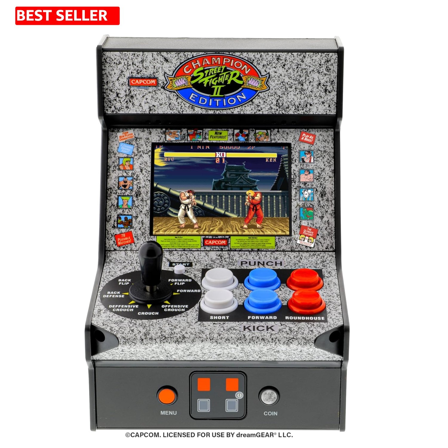 Street Fighter II Champion Edition Mini Arcade – Battery Powered with USB Option