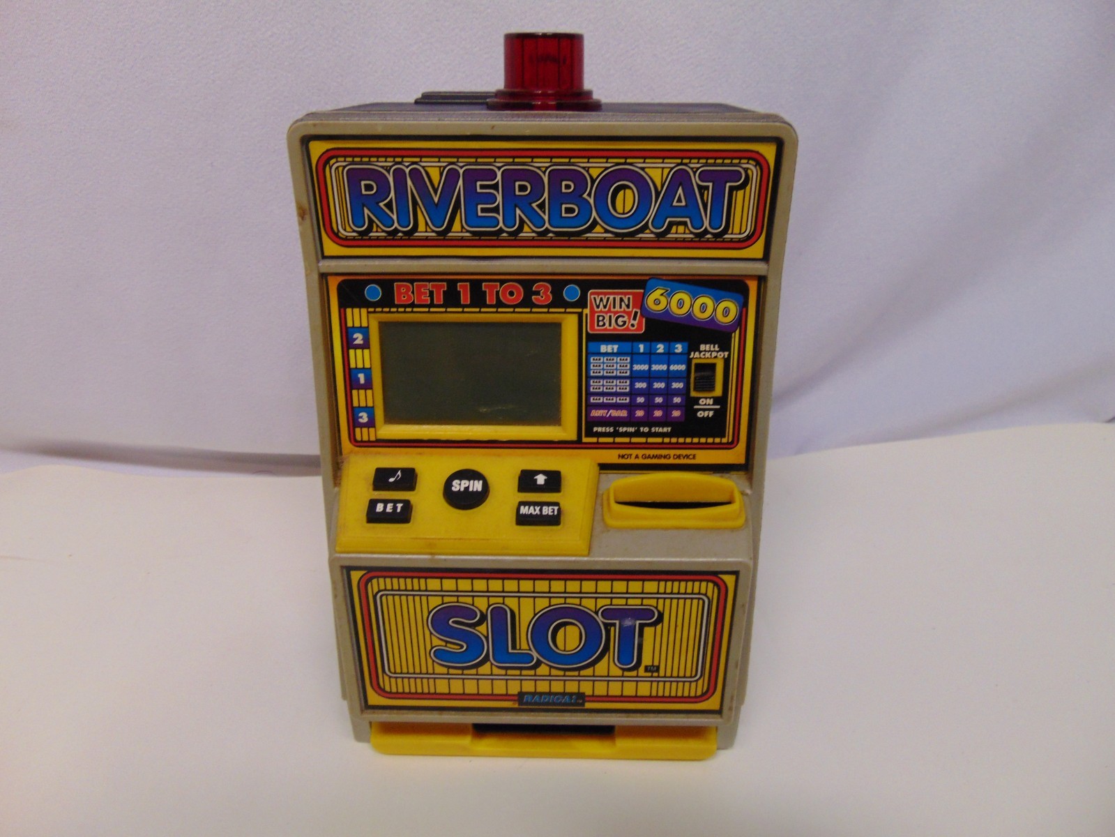 Radica Table Top Electric Riverboat video game Slot machine Works lights Sound