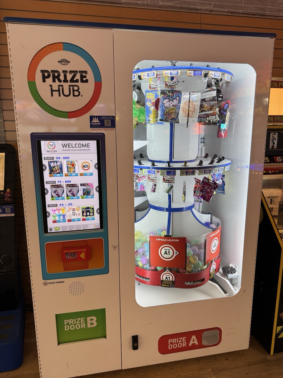 BayTek Prize Hub Redemption Machine Used For Amusement Connect Card System