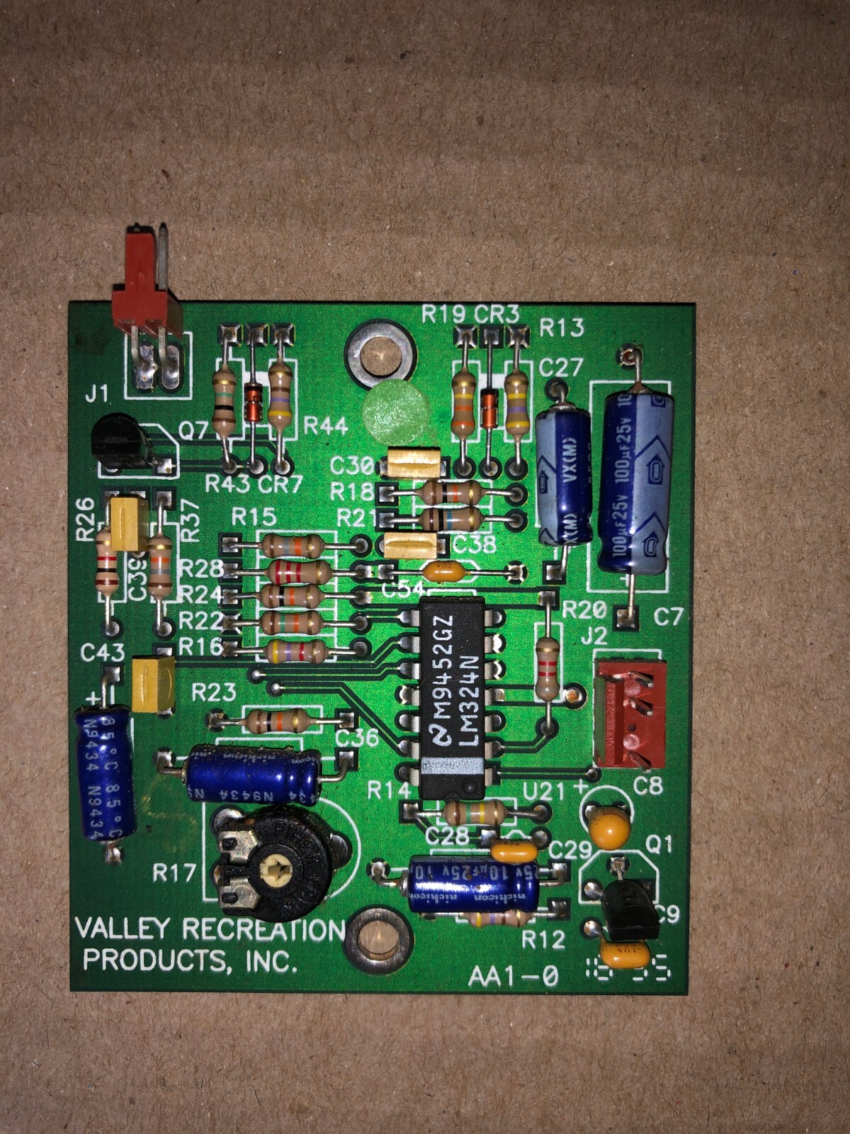 VALLEY COUGAR RECREATIONS PCB AA1-0 PIEZO SENSOR ASSY BOARD DARTS ARCADE