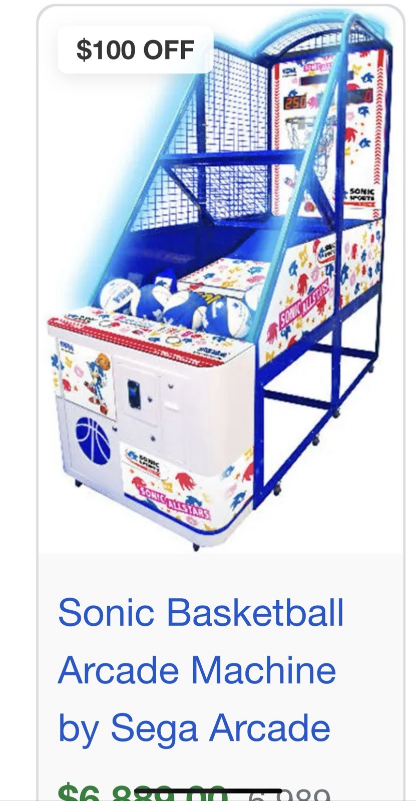 Sonic Basketball Machine by Sega Arcade