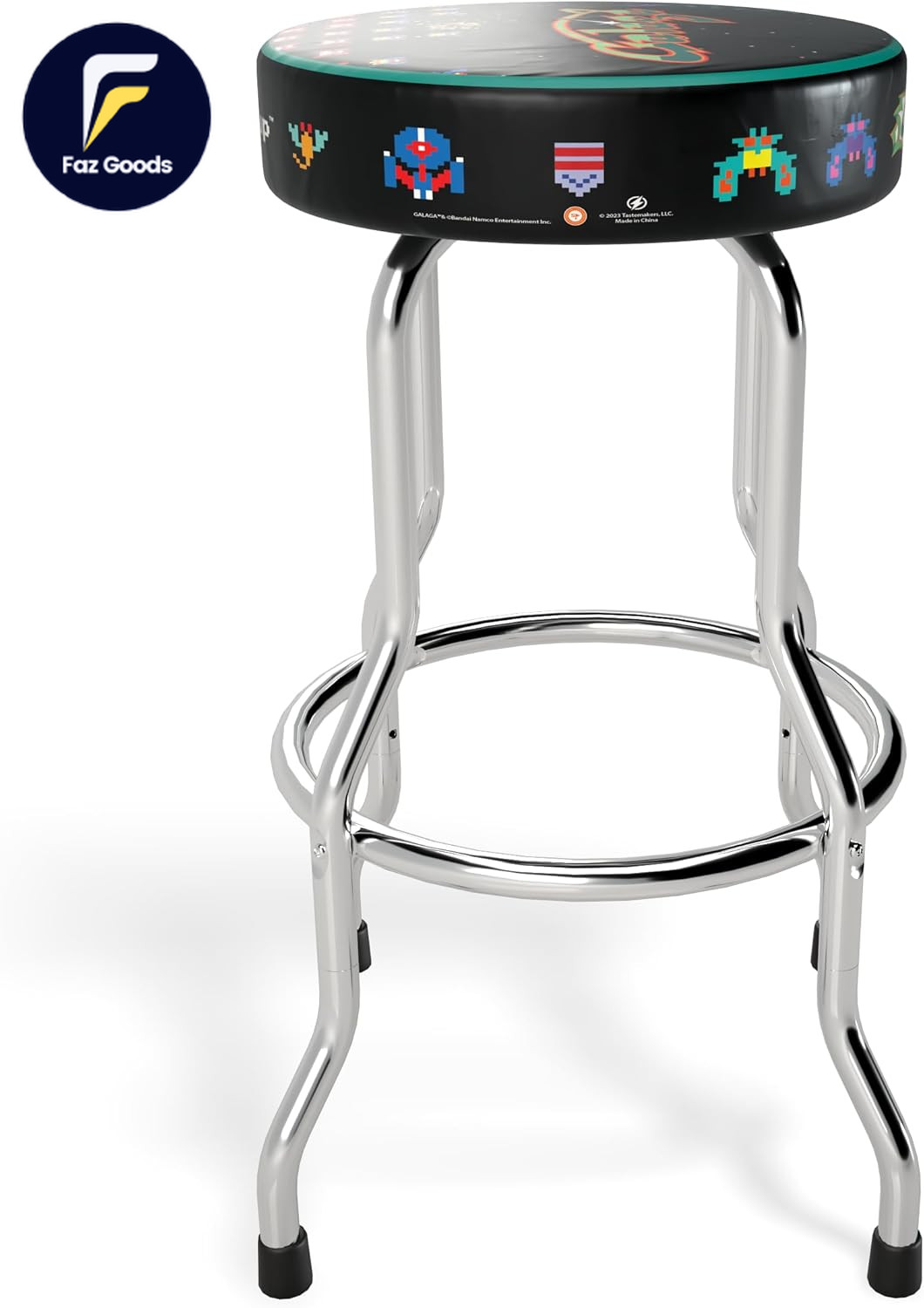 Officially Licensed Adjustable Stool with Chrome-Plated Steel Frame and High-Den
