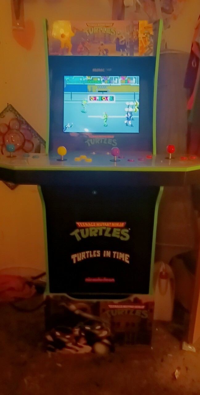 Arcade1Up Teenage Mutant Ninja Turtles Arcade Cabinet Machine with Riser