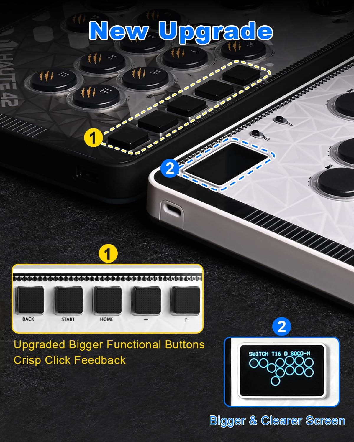 Haute42 Leverless Controller Arcade Stick: C-AT White