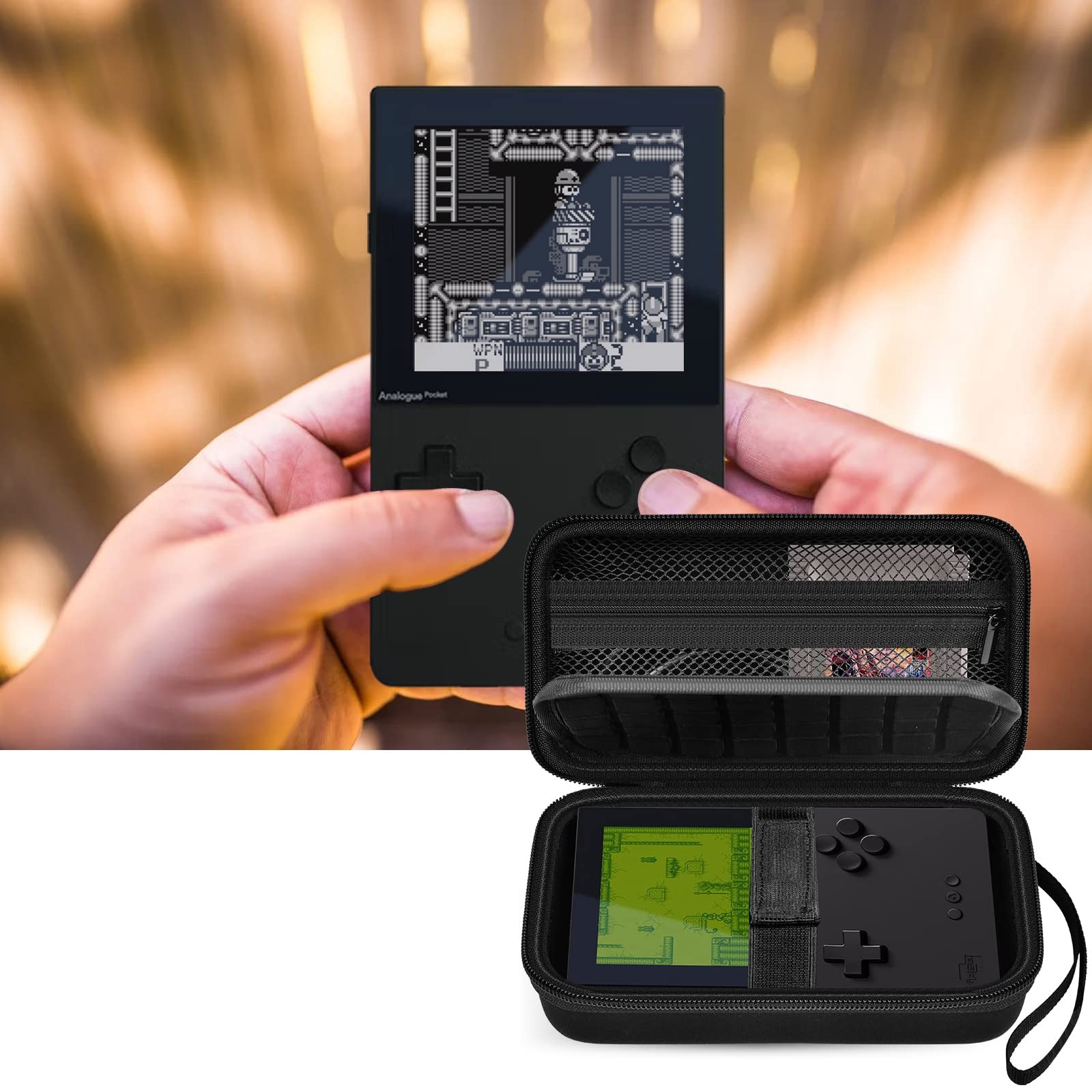 Againmore Hard Case Compatible with Analogue Pocket Handheld Kompakt, Black