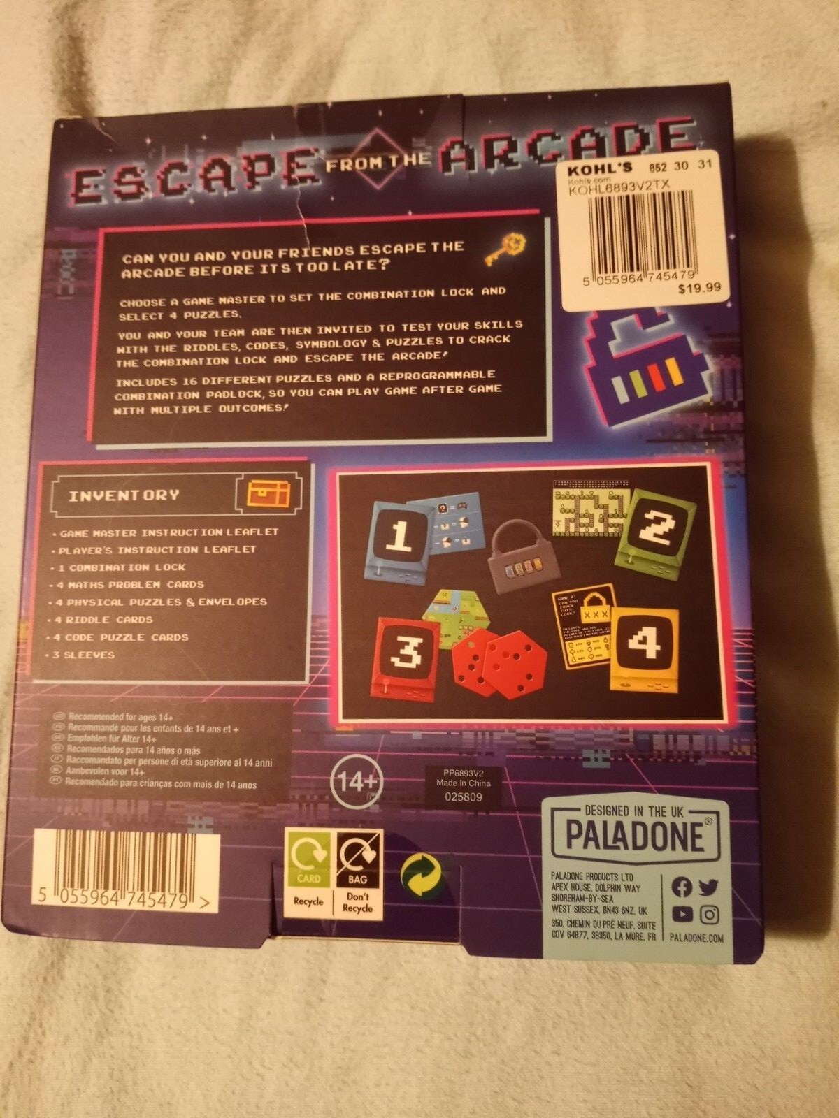 Paladone ESCAPE from the ARCADE The Game, Riddles & puzzles game BRAND NEW