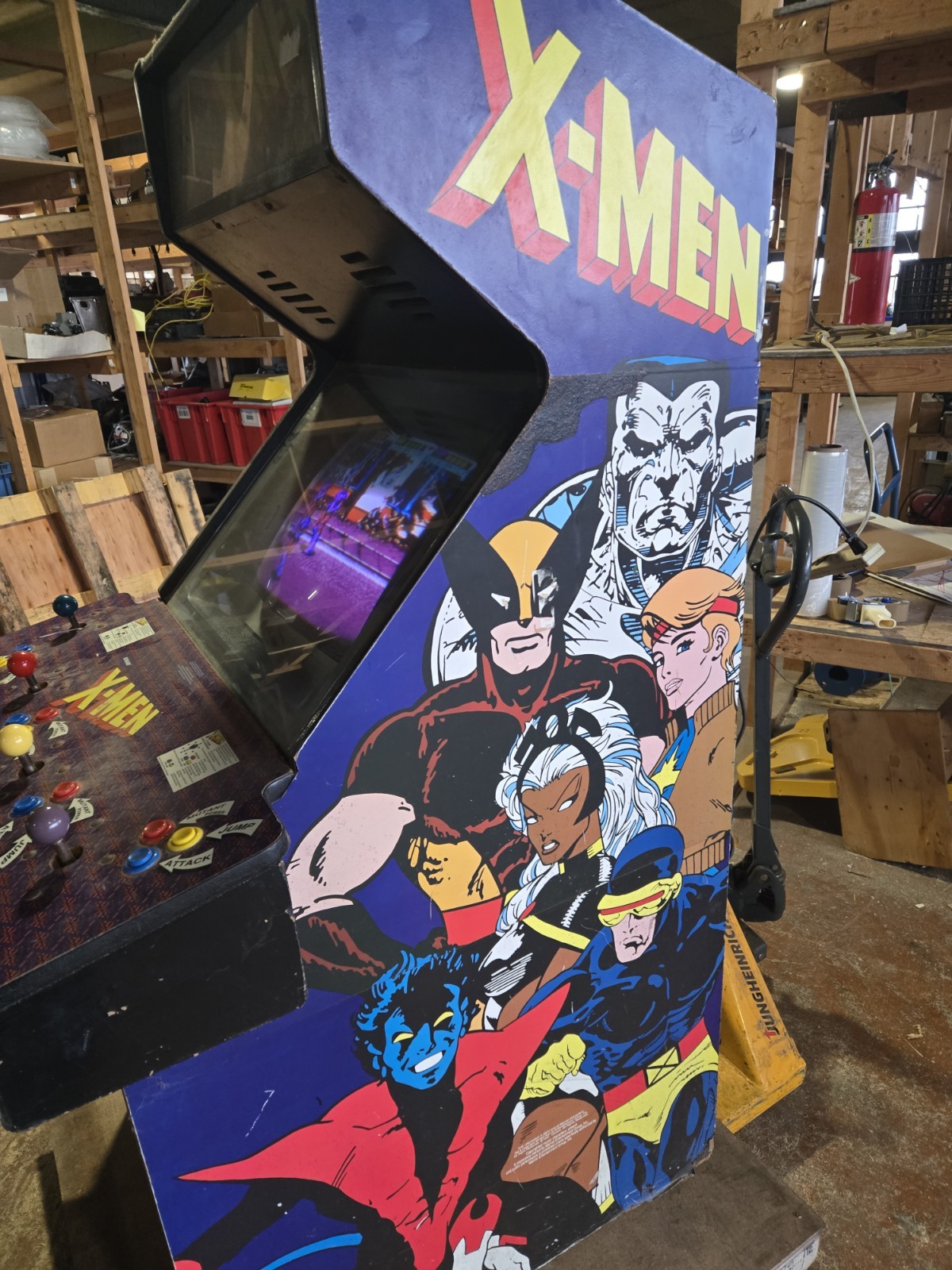 Konami X-Men Video Aracade 4 Player 25″ Upright PN 065251 – READ – FREE SHIPPING