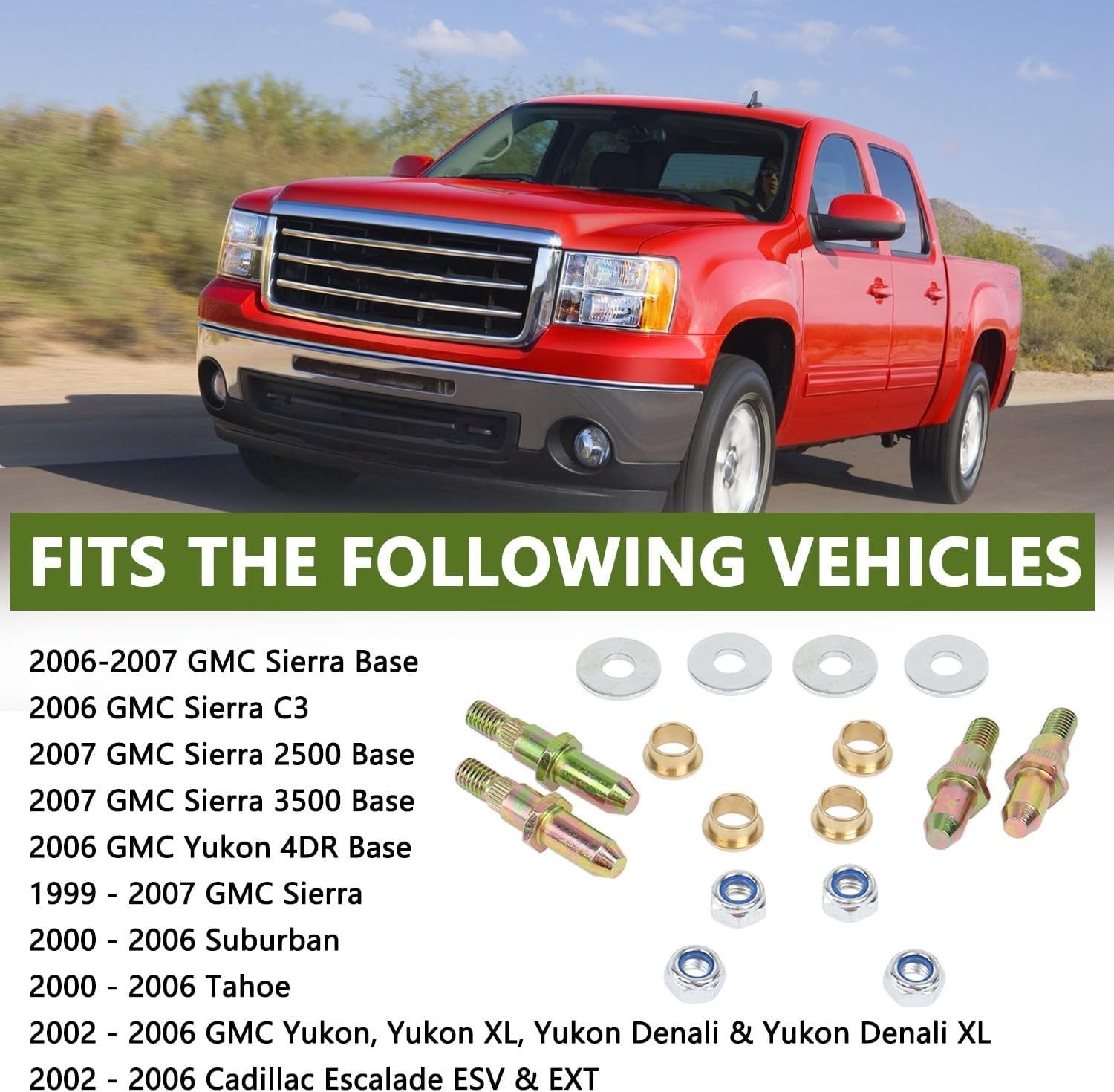 Door Hinge Pin and Bushing Repair Kits Compatible with Chevy GMC 1999-2007