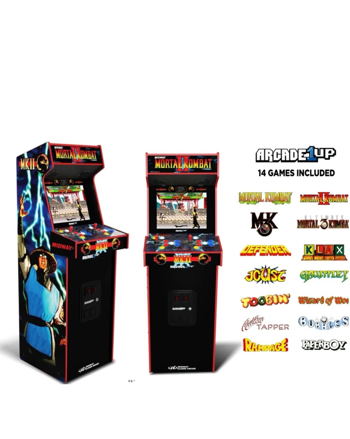 Arcade1Up Mortal Kombat II Deluxe Video Arcade Game Machine + 14 Classic Games