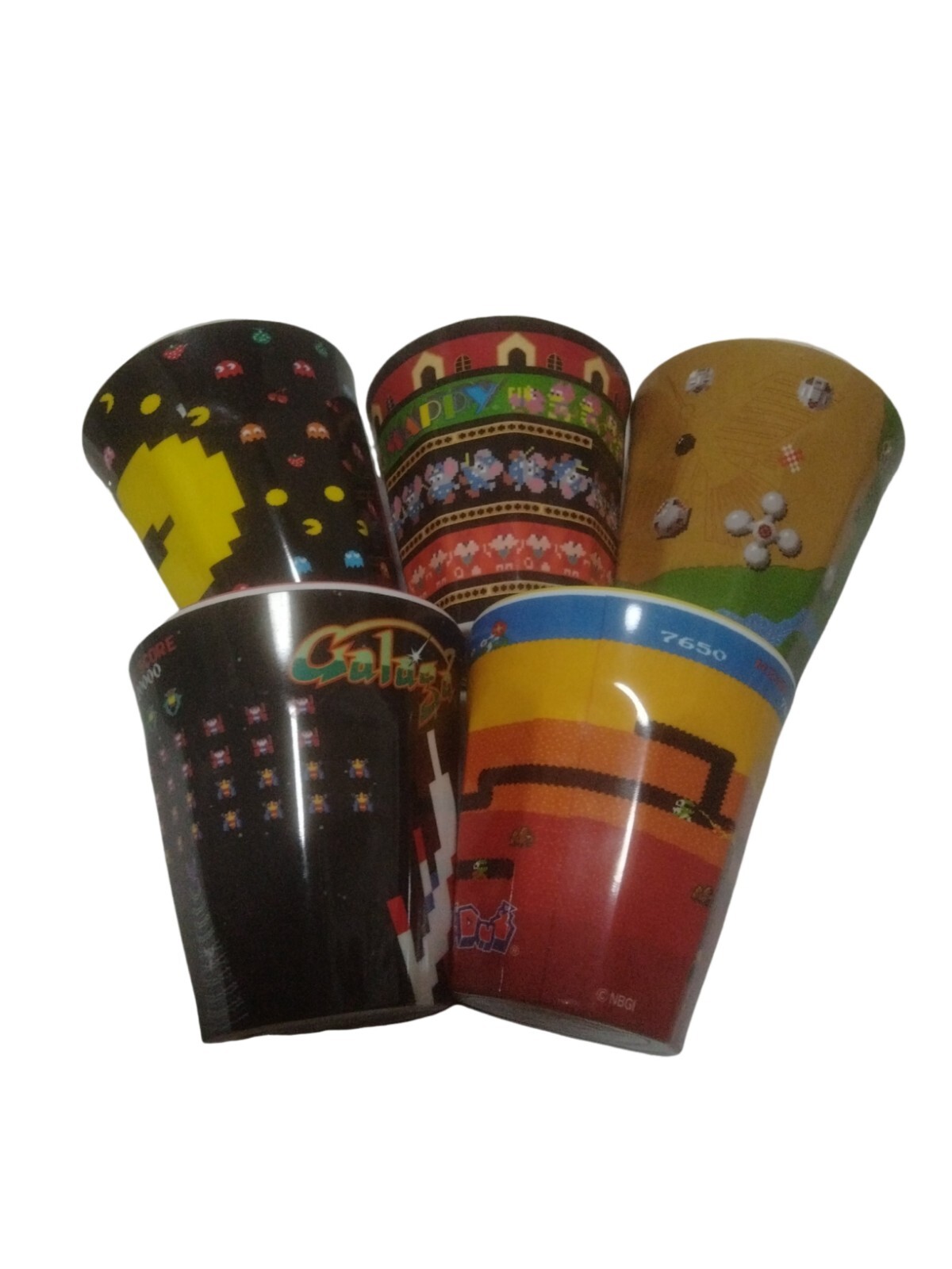 Bandai Pack Man xevious 5 set melamine cup 80s arcade game　game center japan