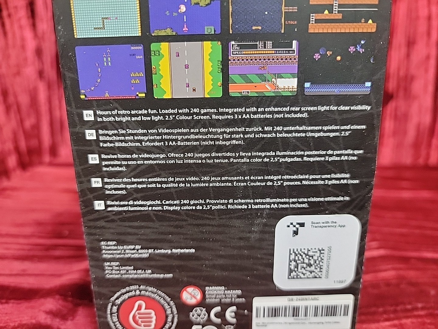 Mini Arcade Machine by Thumbs Up 240 16 Bit Games Sports NEW IN BOX GAMER GAMING