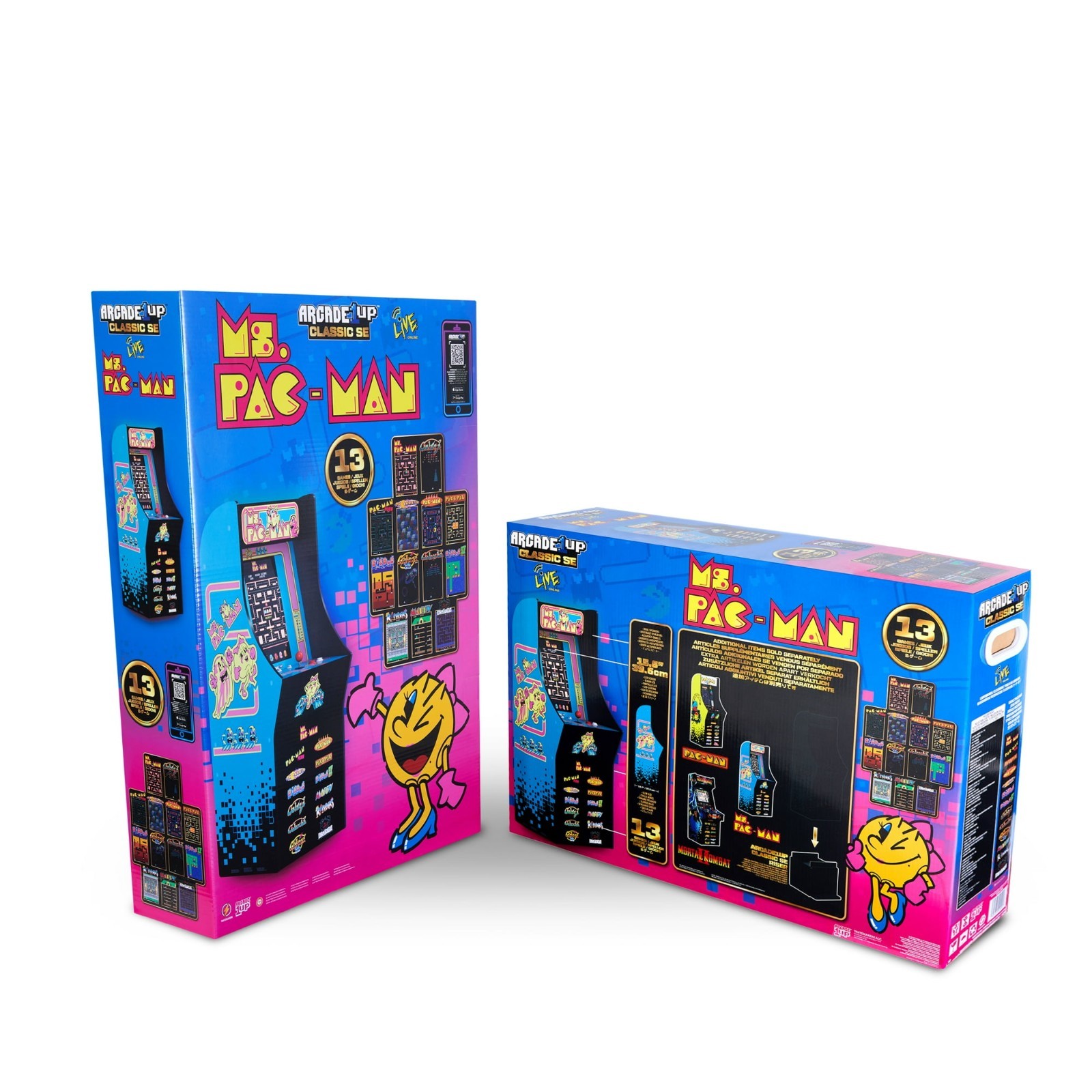 Arcade1Up Ms. PAC MAN Classic SE Arcade Machine – 4 Foot Cabinet 13 Classic Game