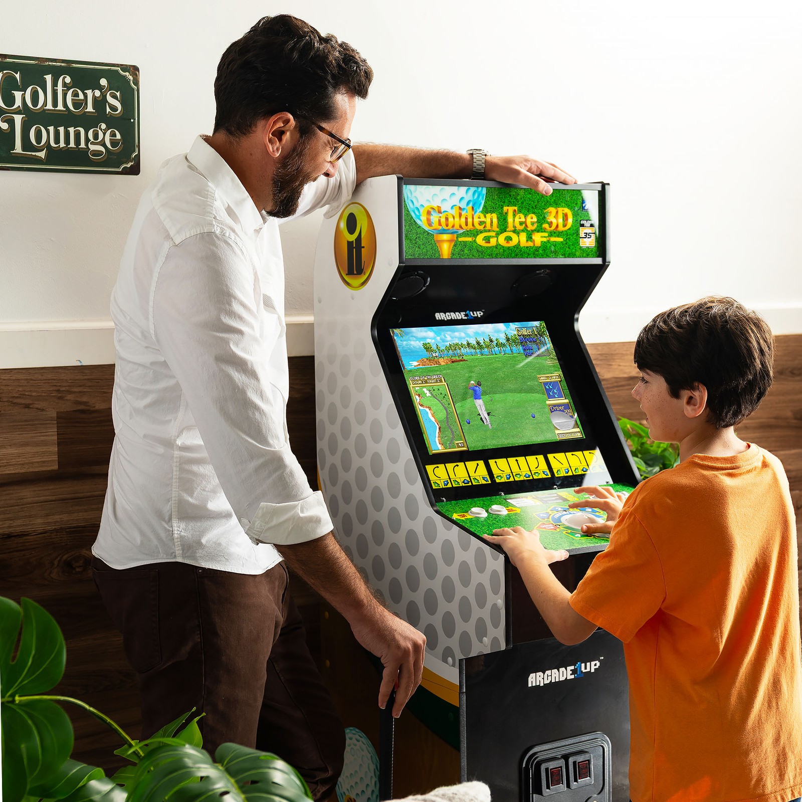 Arcade1Up Golden Tee 3D Deluxe Arcade Console Video Game Machine, 5-Foot Cabinet