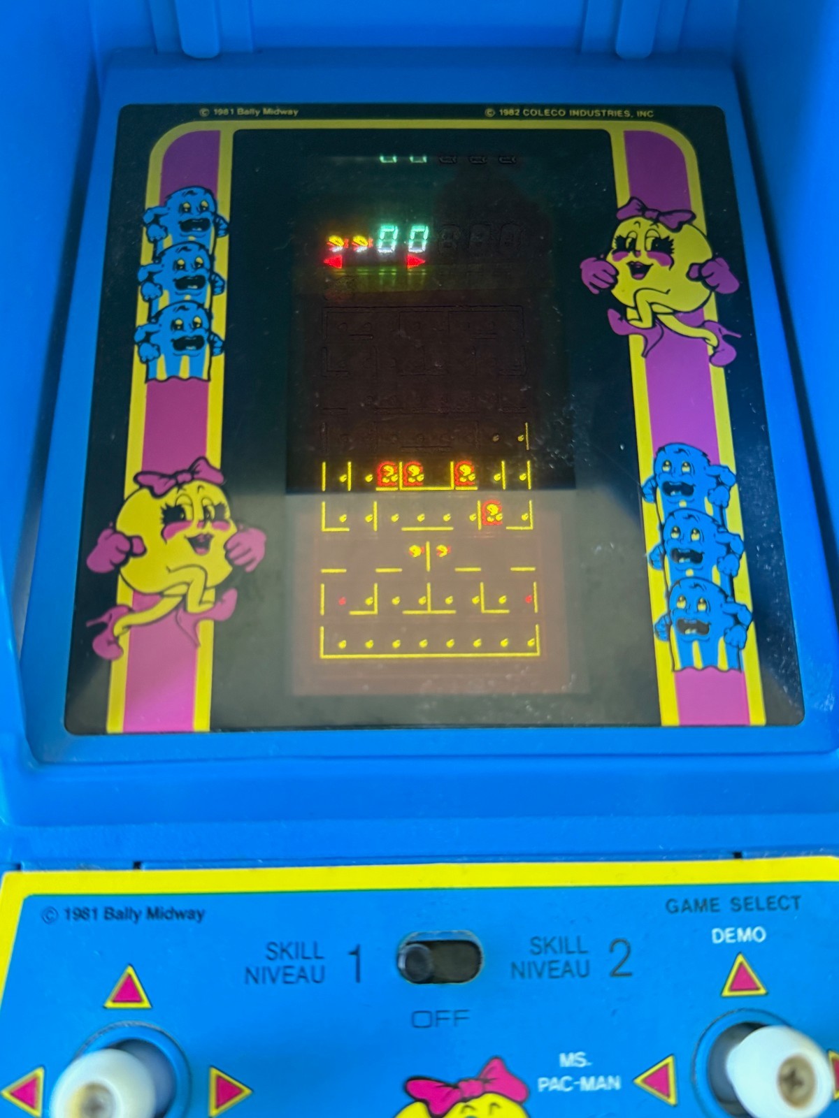 Vintage 1981 Ms. PAC-MAN Mini Tabletop Arcade Game Coleco Midway WORKS.MINT