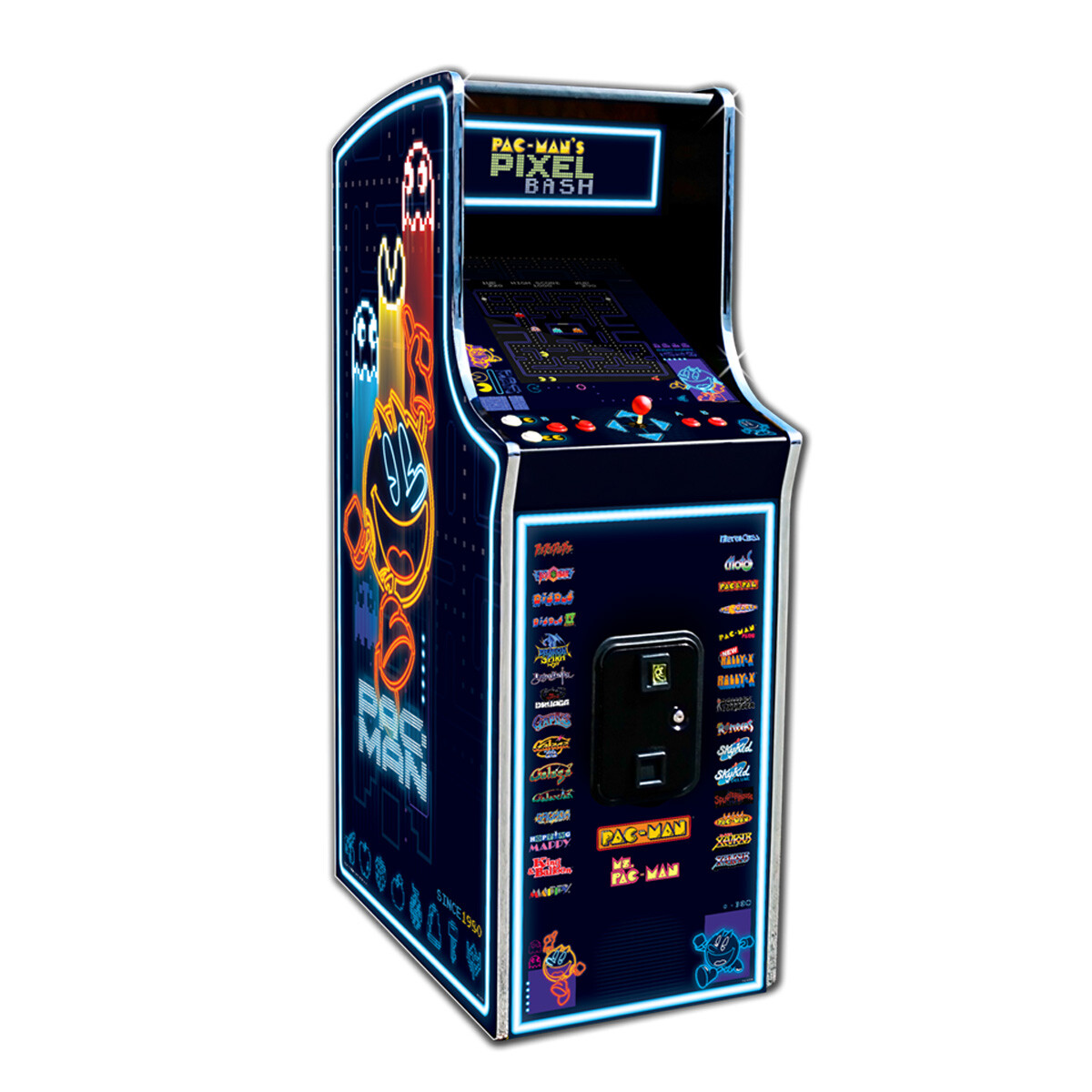 Pac Man Pixel Bash Home Upright Arcade Game – Neon