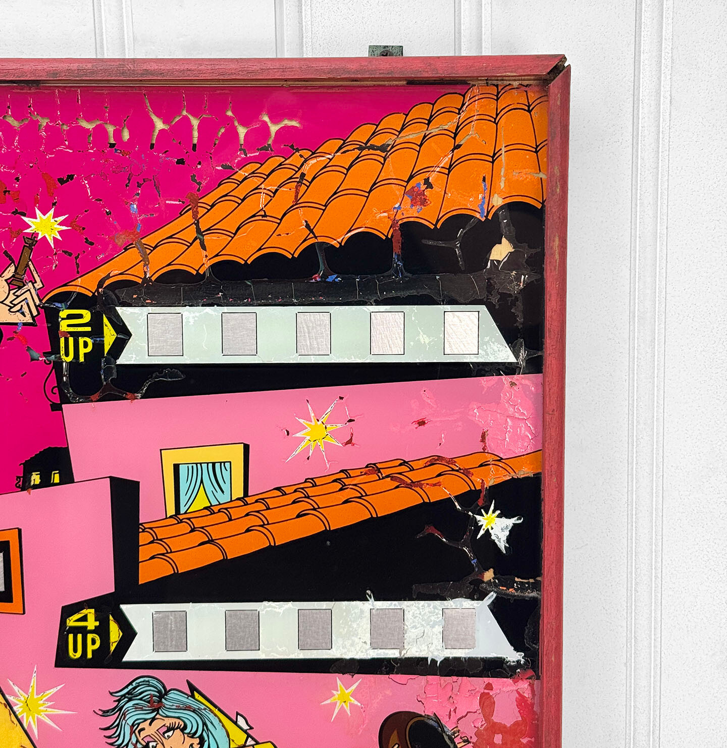 Mid-Century Pop Art Bally Firecracker Pinball Arcade Hanging Light Box