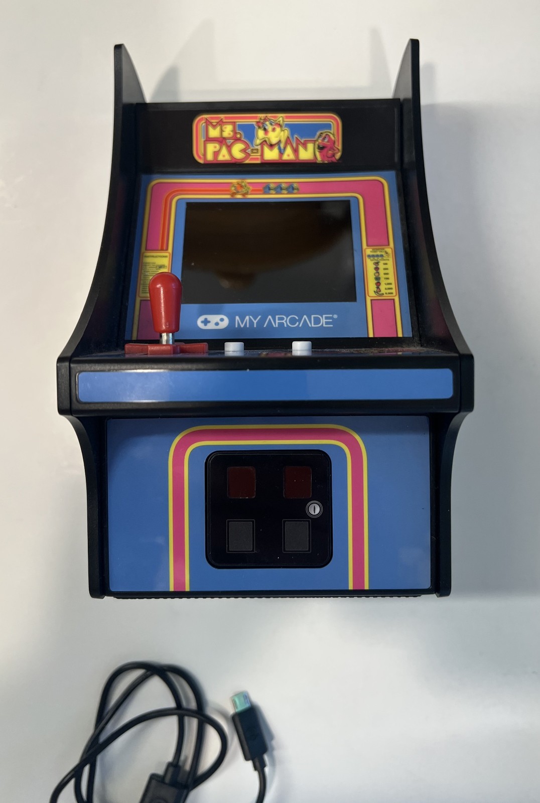 Ms. Pac-Man My Arcade 7” Mini Arcade Machine Video Game Bandai Namco ~ Working