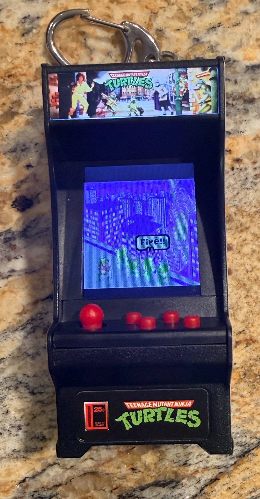 Teenage Mutant Ninja Turtles TMNT Tiny Arcade Cabinet Keychain Mini Video Game