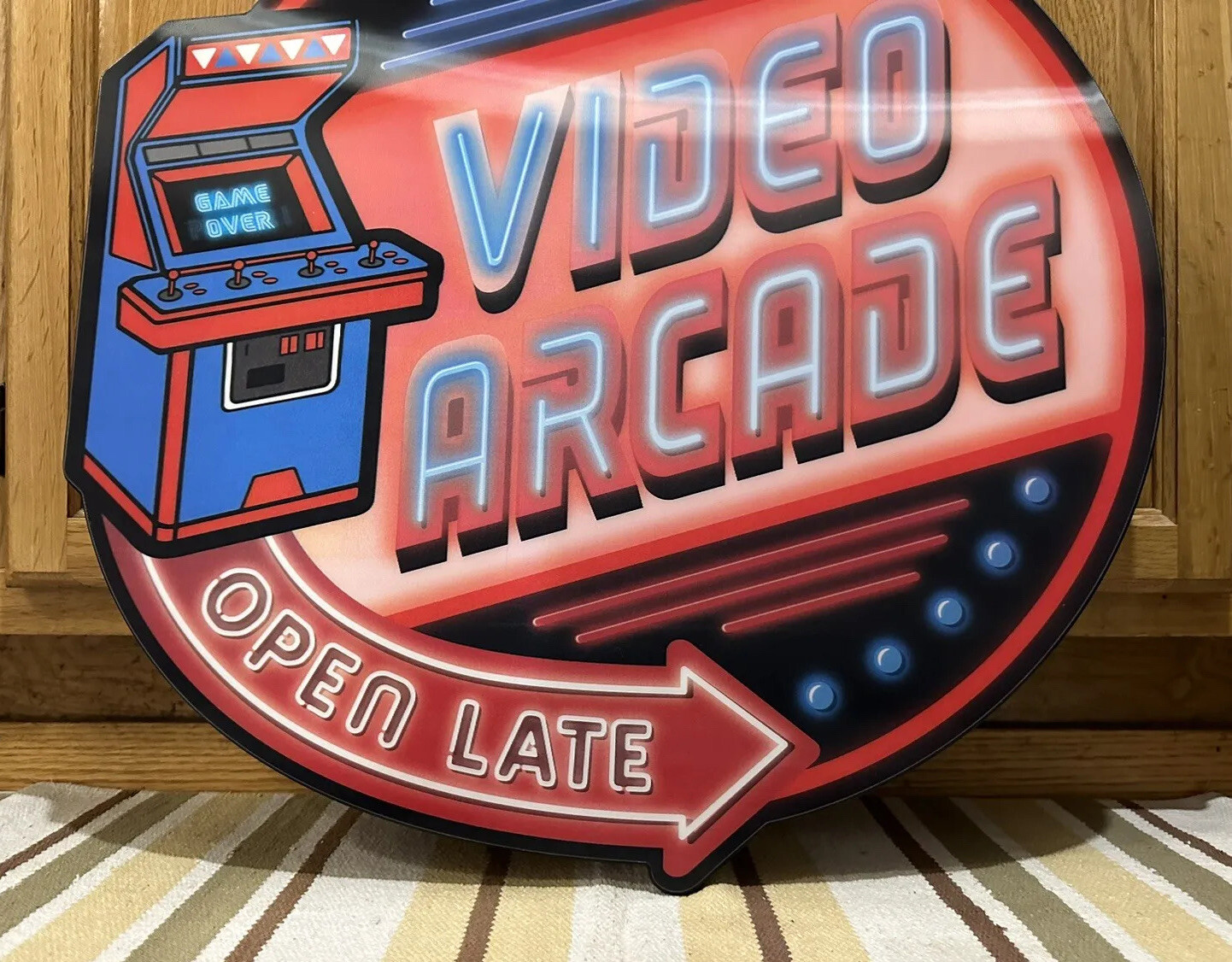 Video Arcade Game Room Sign Pinball Bar Vintage Style Wall Decor