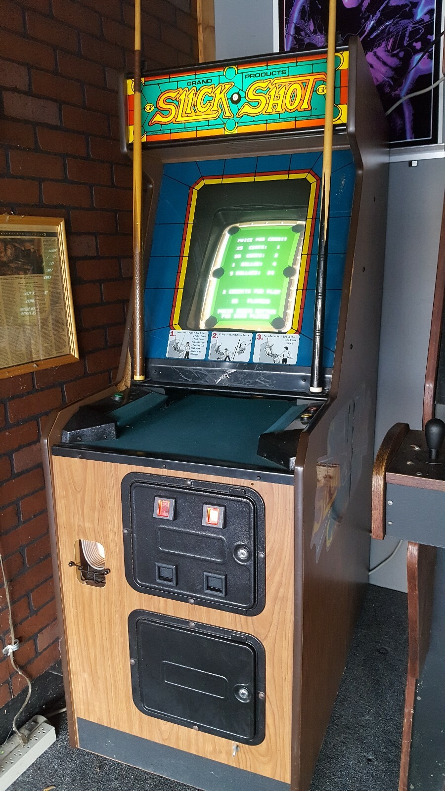 Slick Shot Arcade By Grand Products, original coin op video game, complete