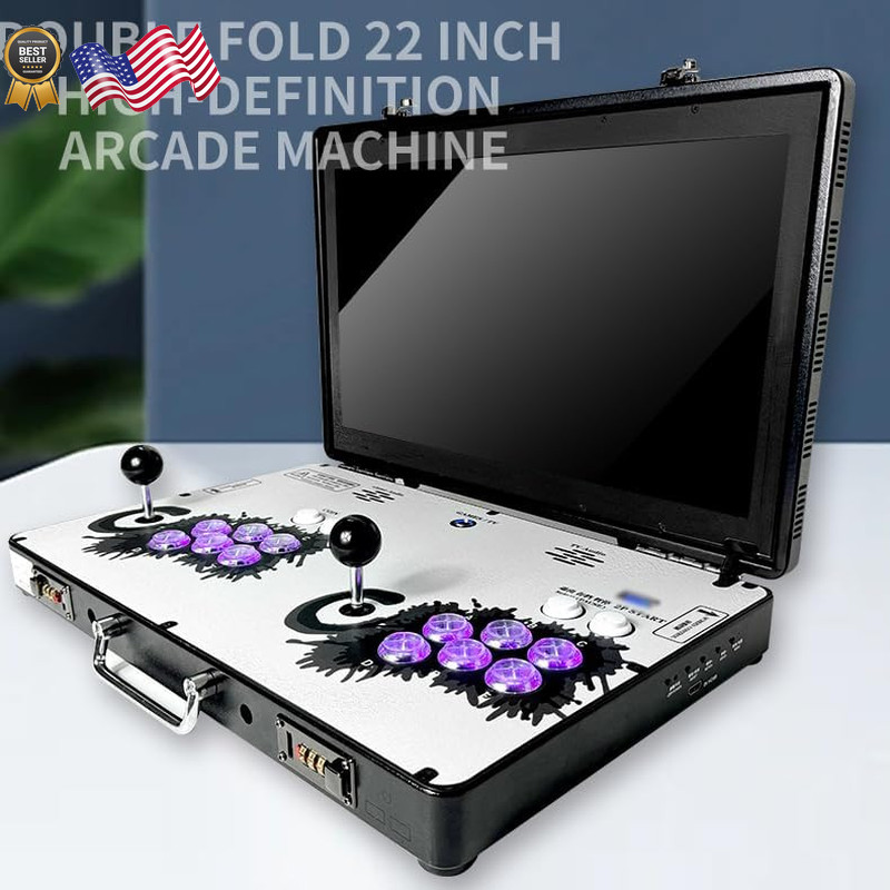 Portable 20000 in 1 Metal Box 3D Arcade Game Console 22 inch Screen Retro
