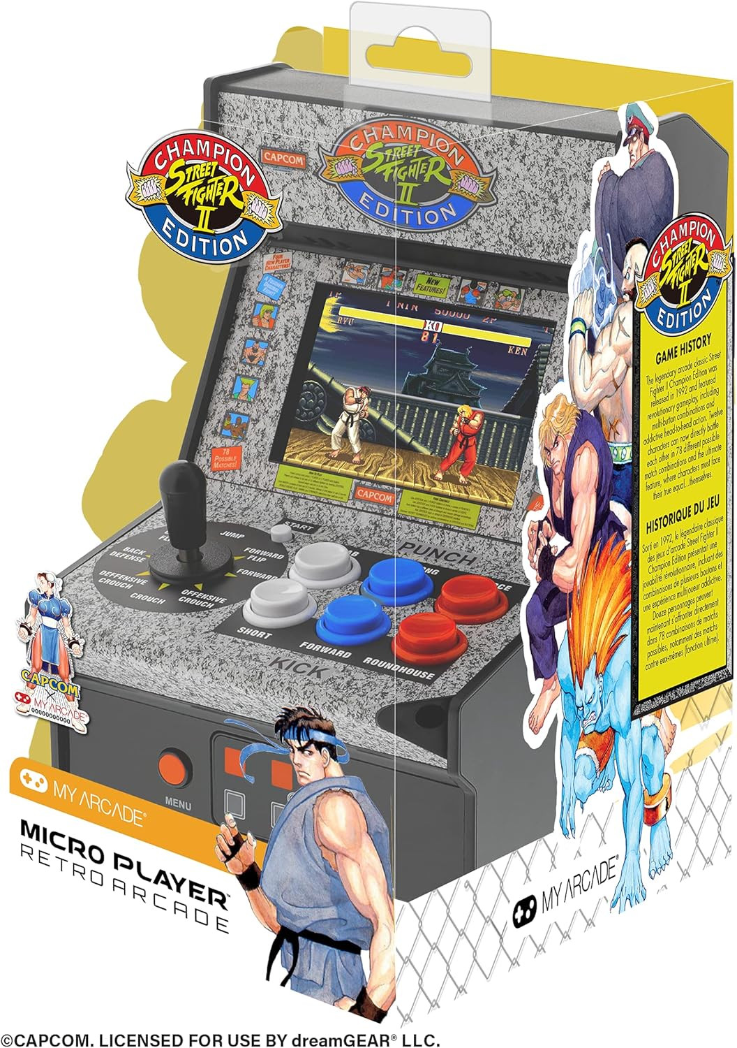 Street Fighter 2 Champion Edition Video Game: Mini Arcade Machine, Arcade Versio