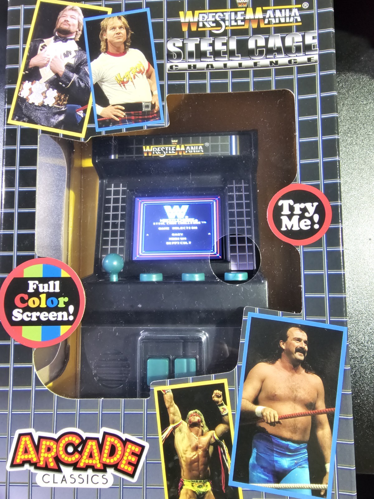 WWE Wrestlemania Mini Arcade Full Color Steel Cage New In Box NEW IN BOX!