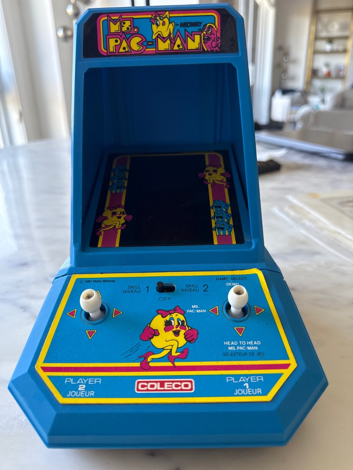 Vintage 1981 Ms. PAC-MAN Mini Tabletop Arcade Game Coleco Midway WORKS.MINT