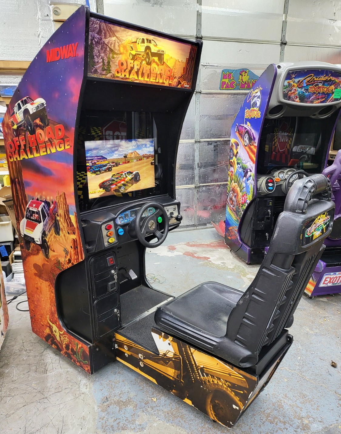 Off Road Challange Sit Down Arcade Driving Racing Video Game Machine Cruisn -LCD