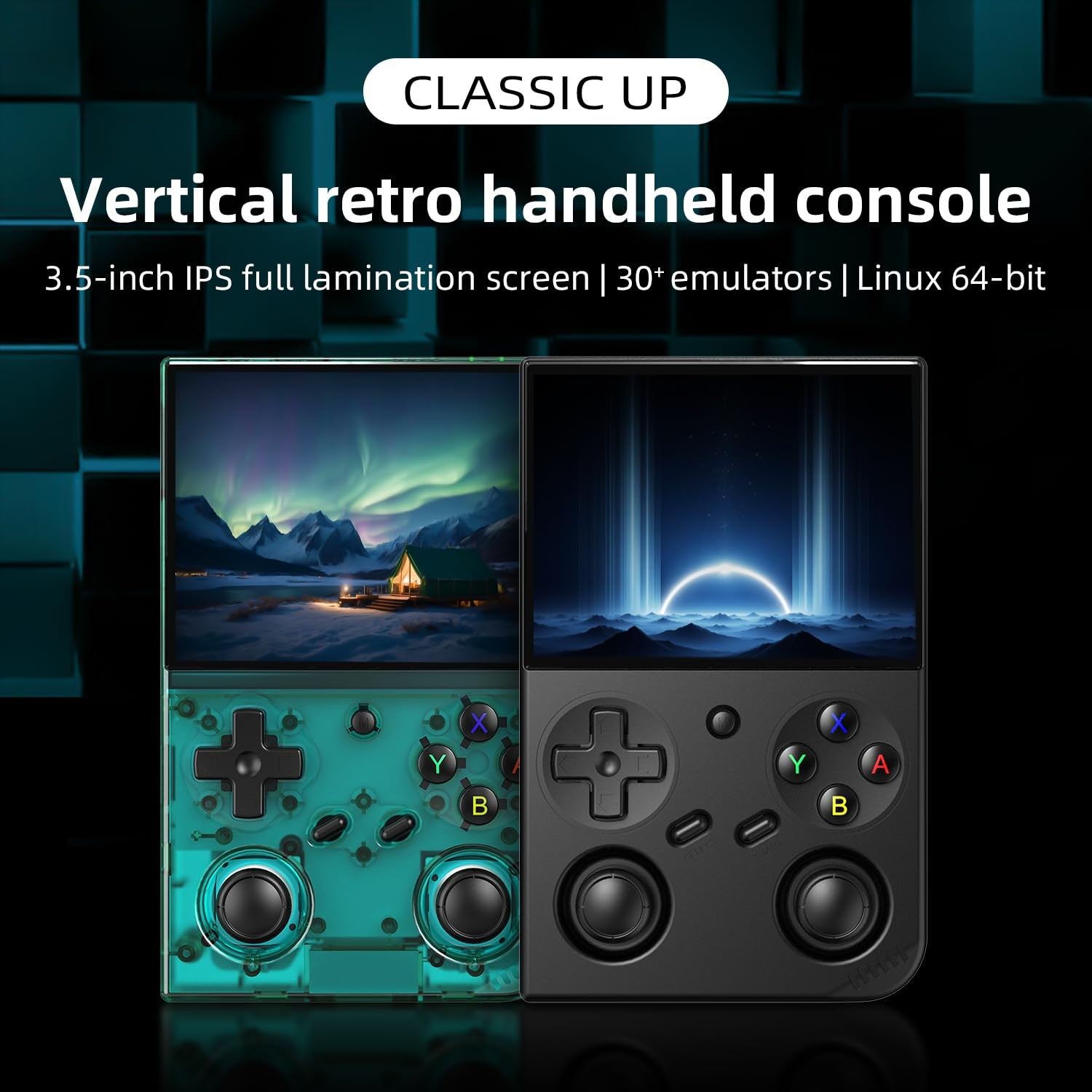 Retro Handheld Game 2.7 inches (W) x 5.7 (L) x 0.6 (H), Green