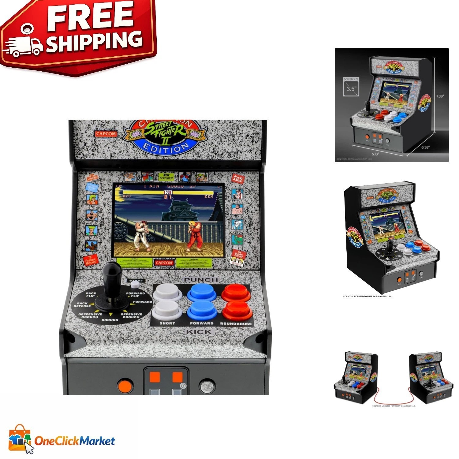 Street Fighter II Champion Edition Mini Arcade Machine – Retro Collector’s Item