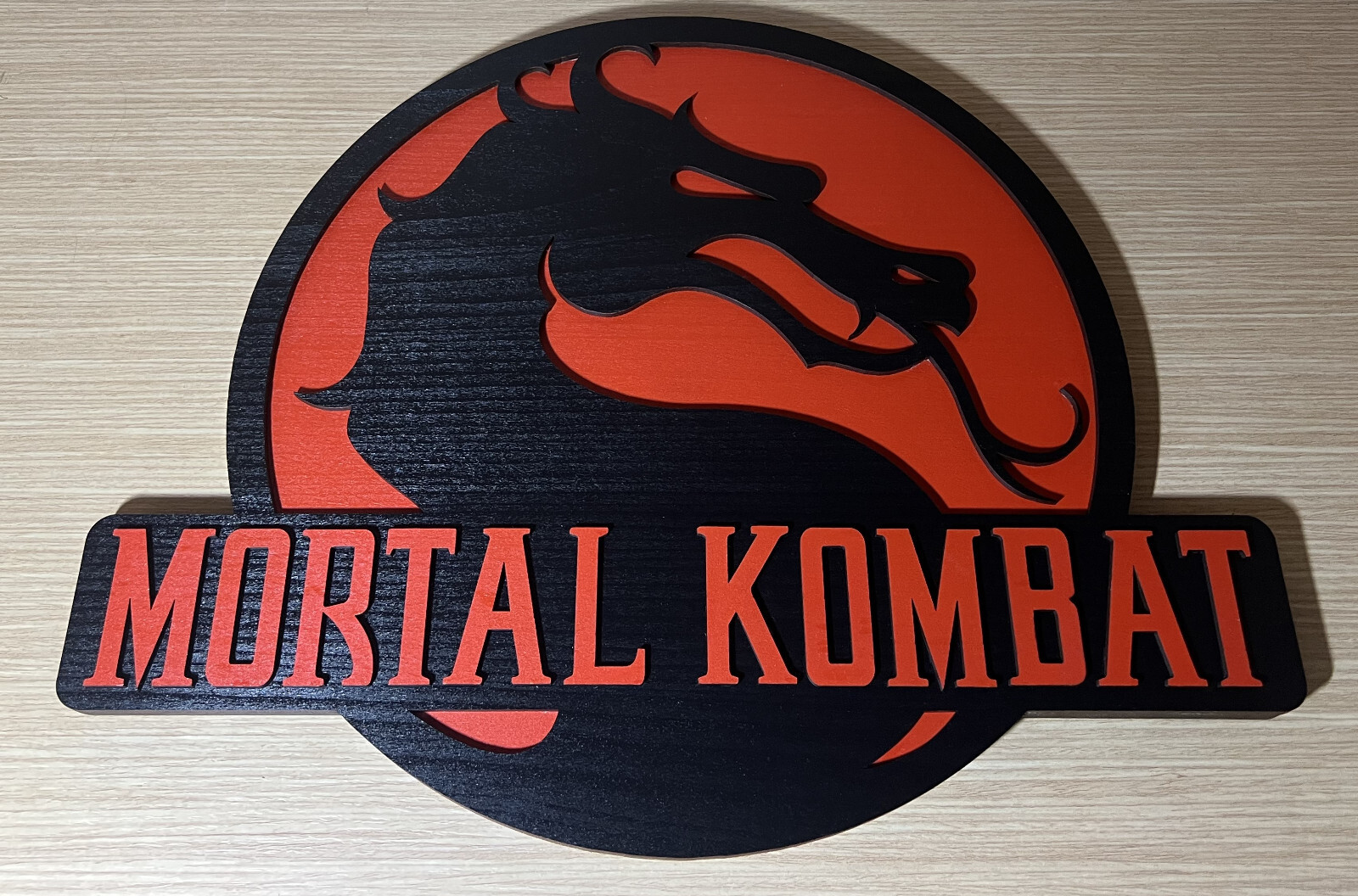 READ INFO- Logo Mortal Kombat Display Wood Wall Poster snes genesis xbox