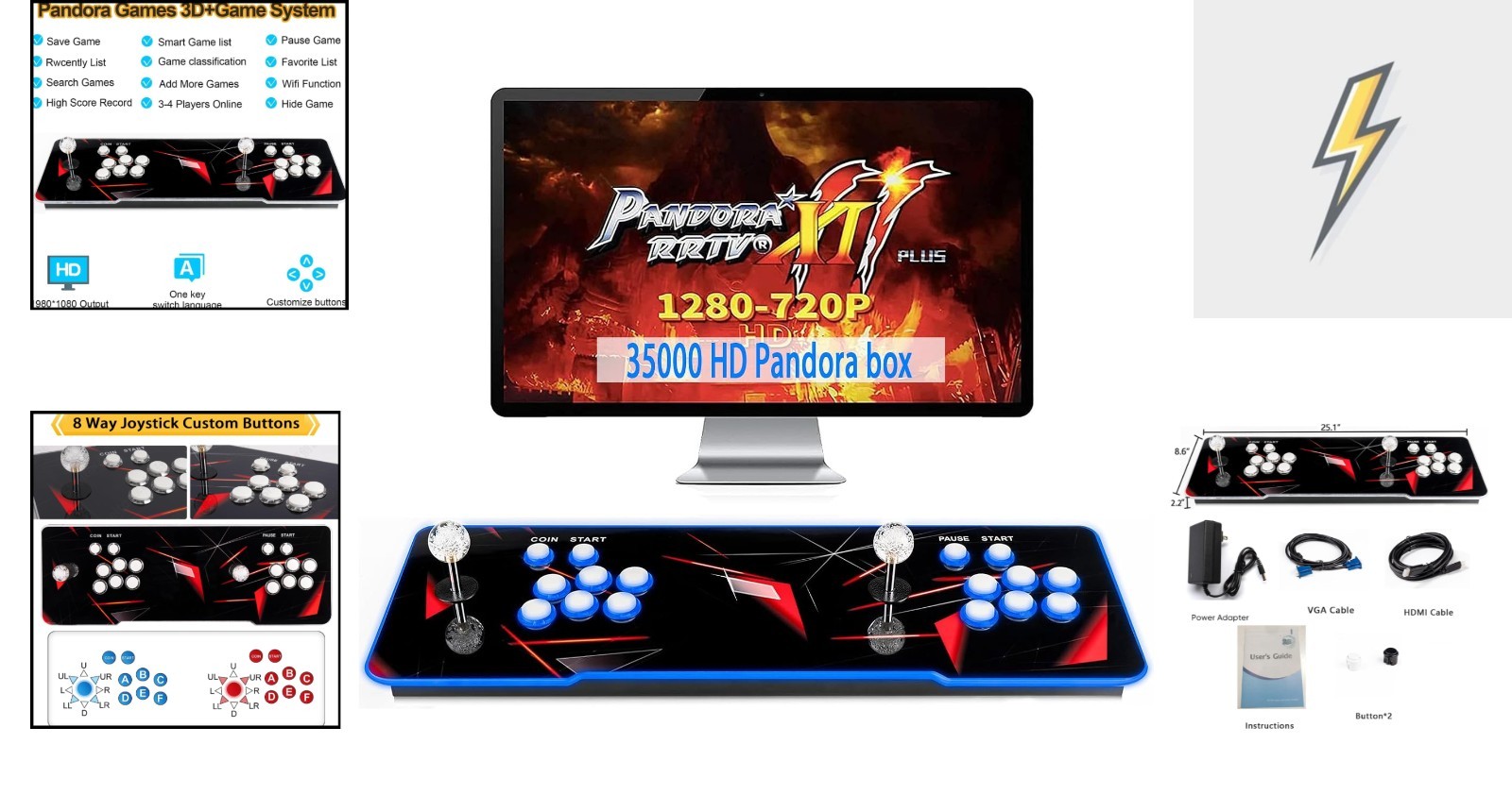 Game Console 35000 In 1 Retro Arcade Support 3D Multiplayer HD