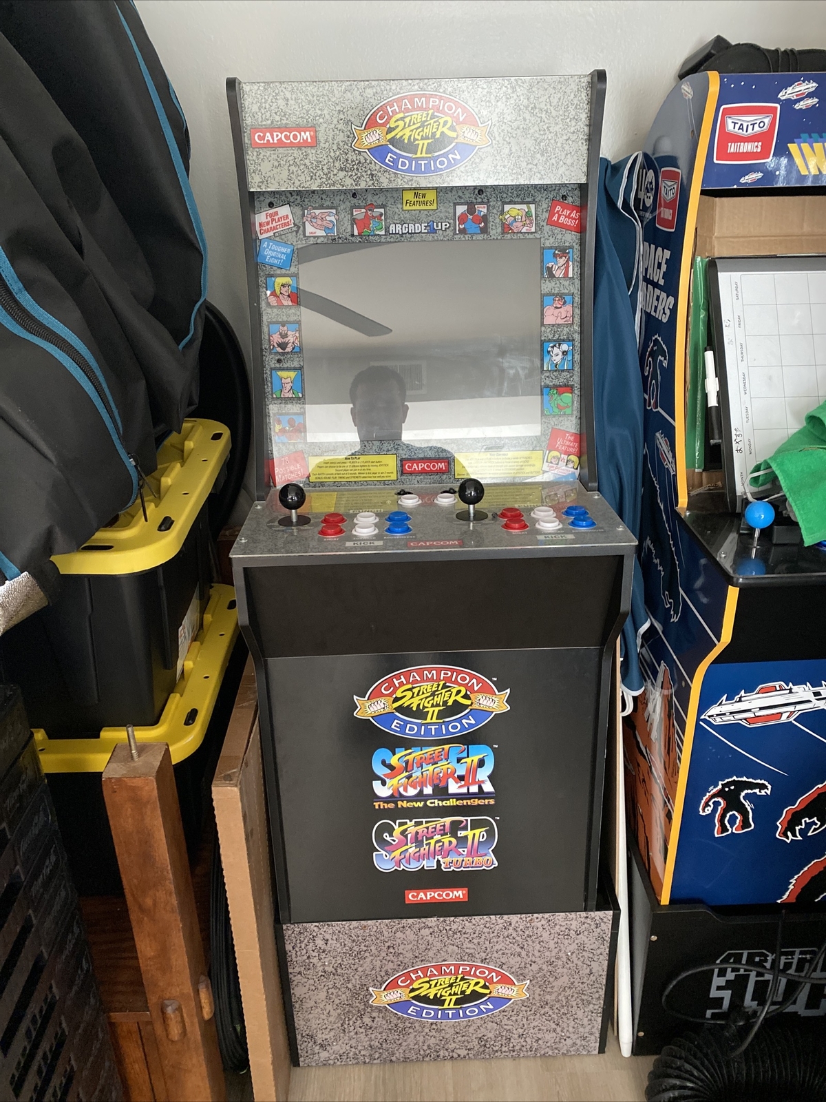 Arcade 1Up Street Fighter 3 in 1 Retro Video Game Cabinet with Riser