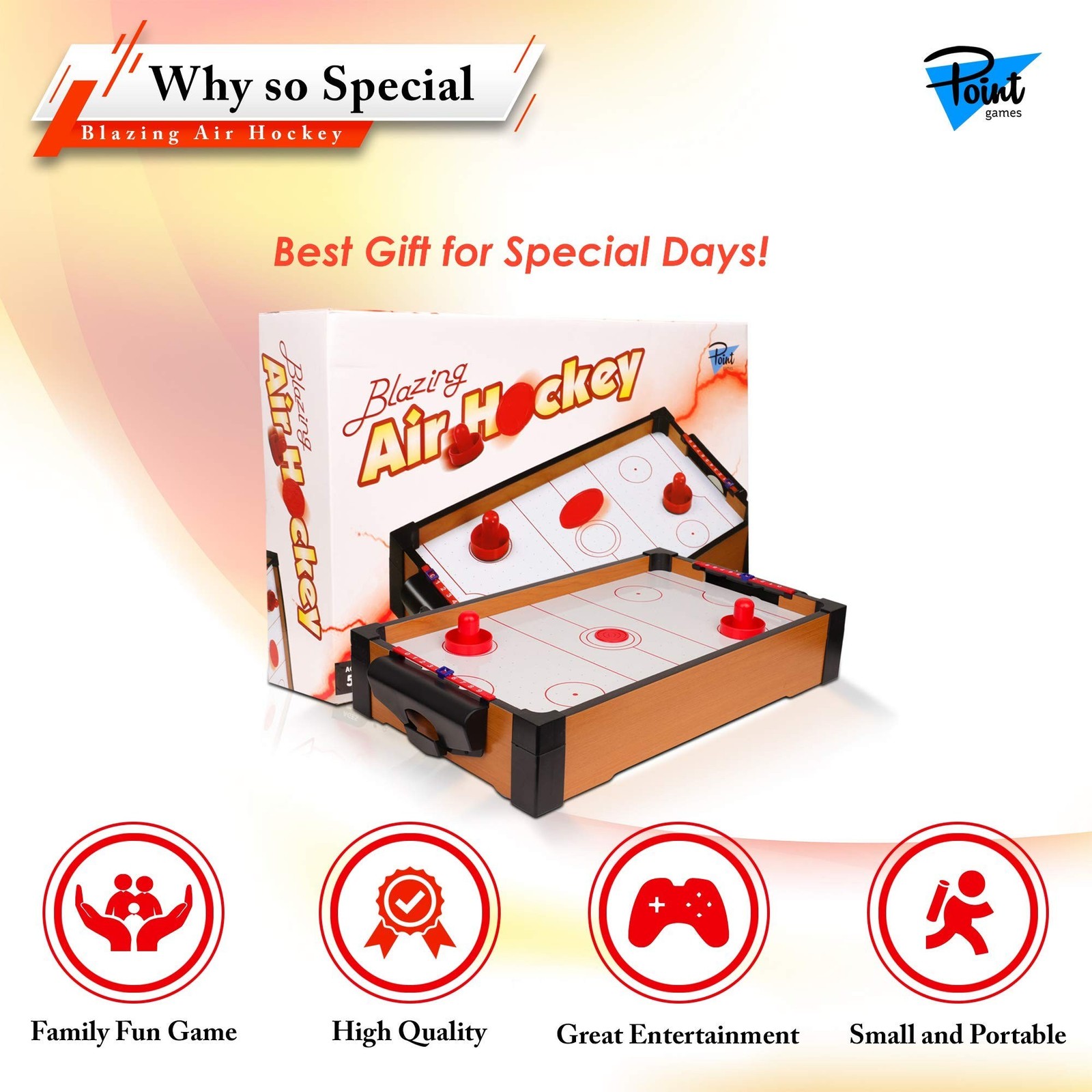 Point Games Hockey Table, Mini Table Games for Kids, Arcade Game for Boys & G…