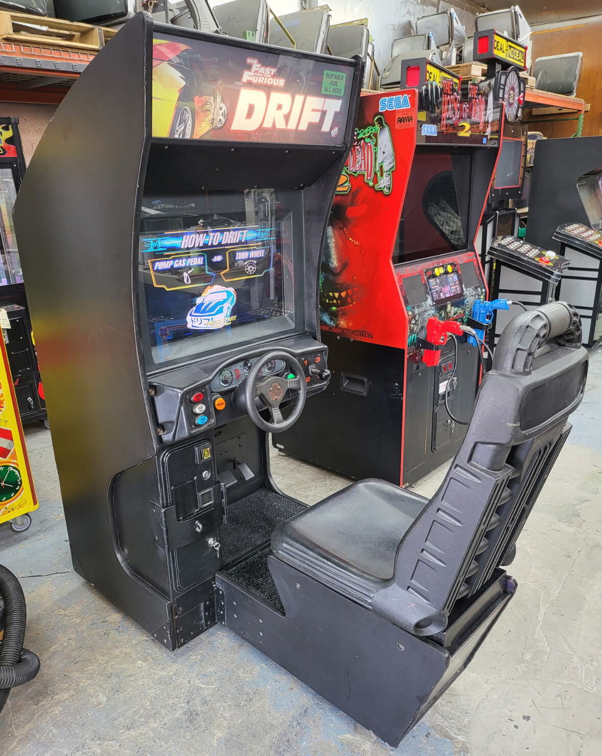 Fast and Furious DRIFT Sit Down Arcade Driving Video Game Machine – 25″ LCD