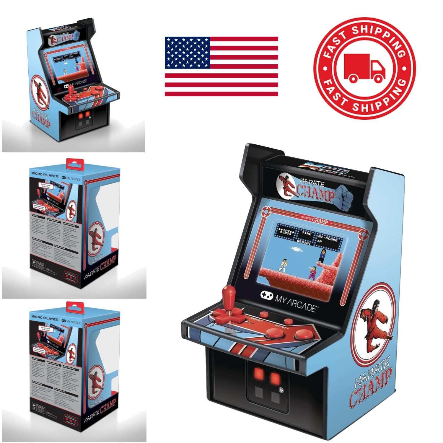 Karate Arcade Machine Mini 6.75 Inch Fully Playable Color Display and Speaker