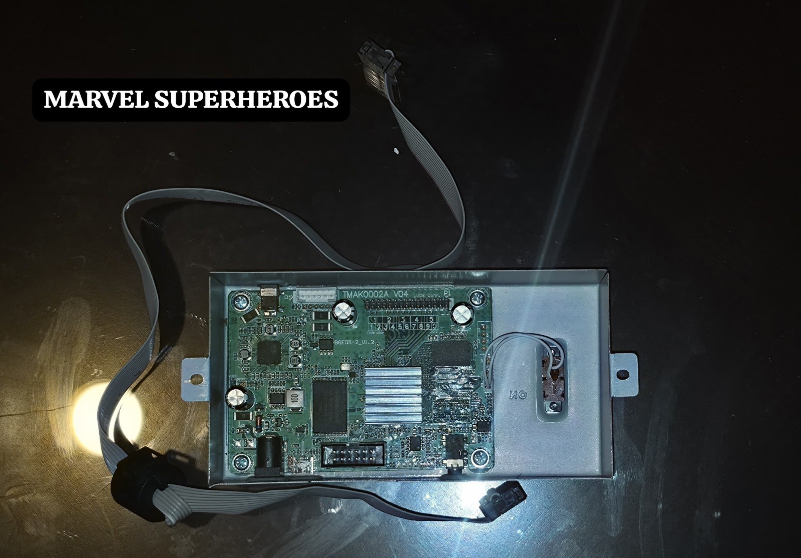 Arcade1Up MARVEL Super Heroes PCB and ribbon cable
