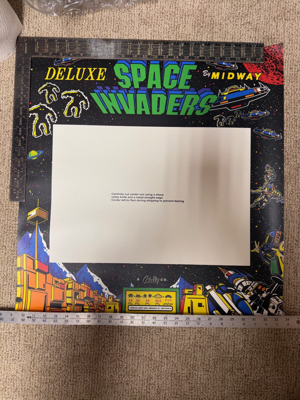 Deluxe Space Invaders Arcade Repro Bezel & CPO Overlay Set – NEW Vinyl – Midway