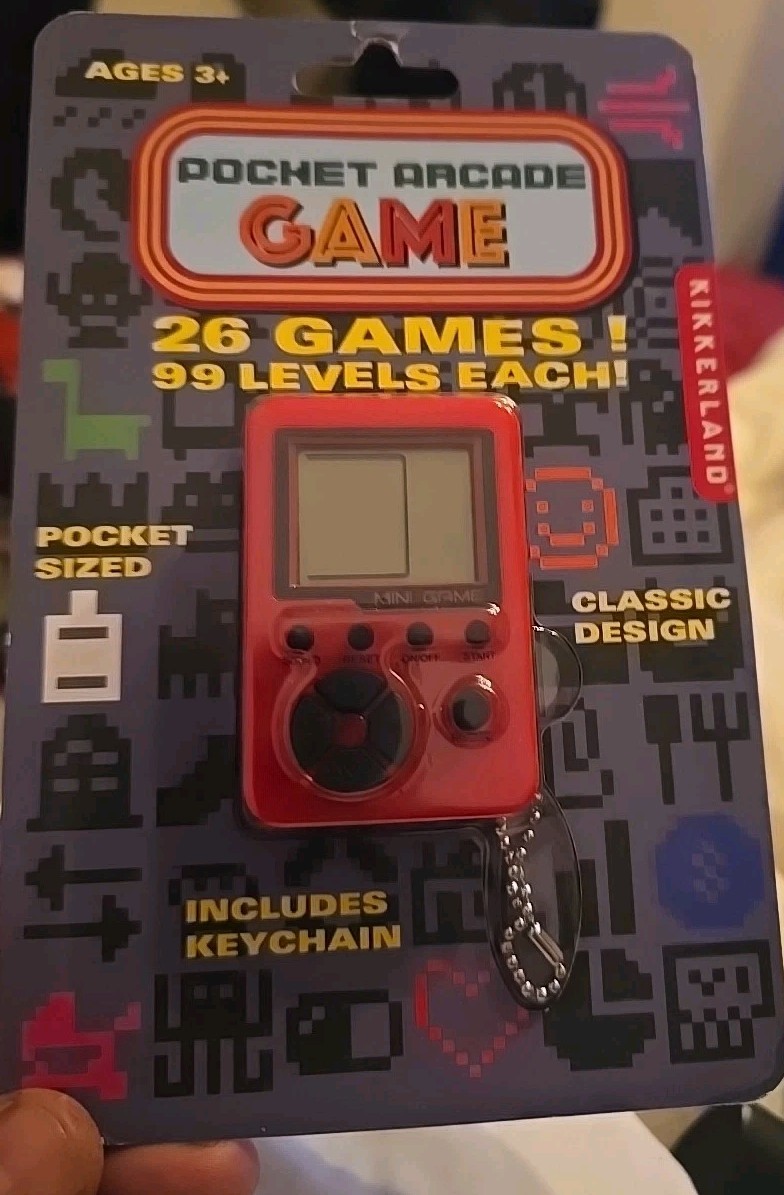 Kikkerland Pocket Arcade Game with 26 Games, 99 Levels Each