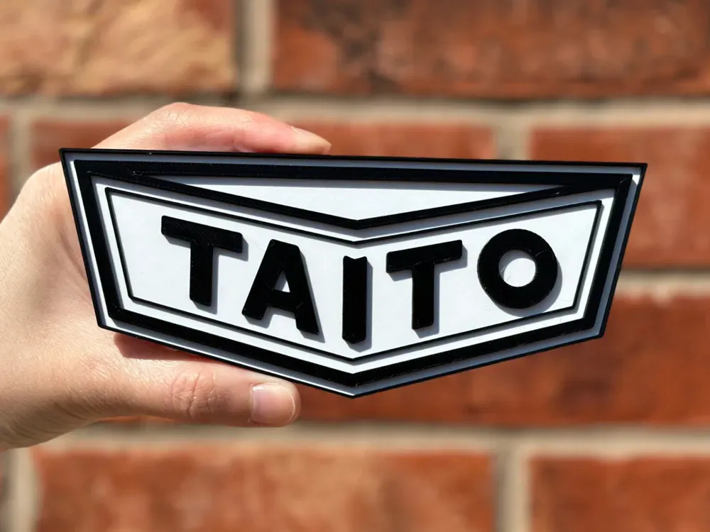 Taito Arcade Logo Sign Video Game Room Decor Retro Space Invaders Collectible