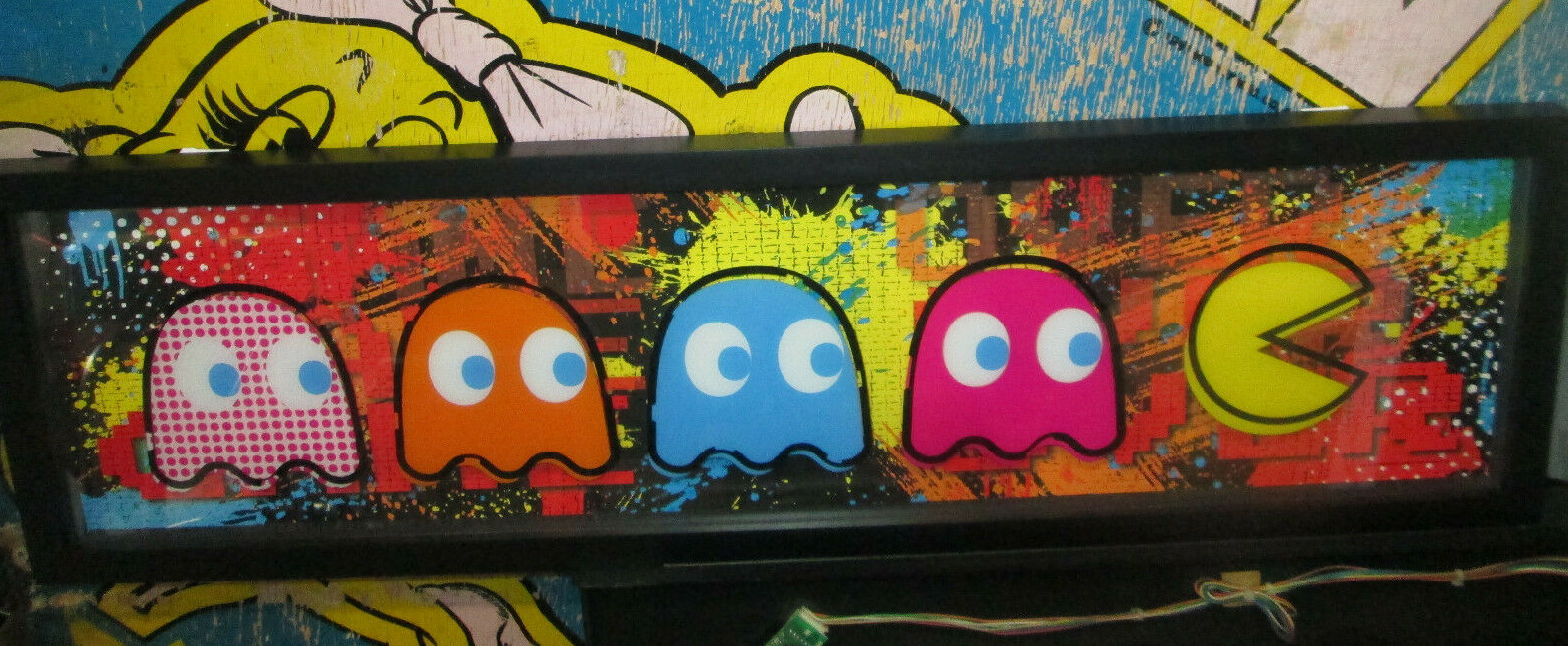 PAC MAN FRAMED WALL ART DECORATION Blinky inky sue clyde NAMCO ARCADE GAME