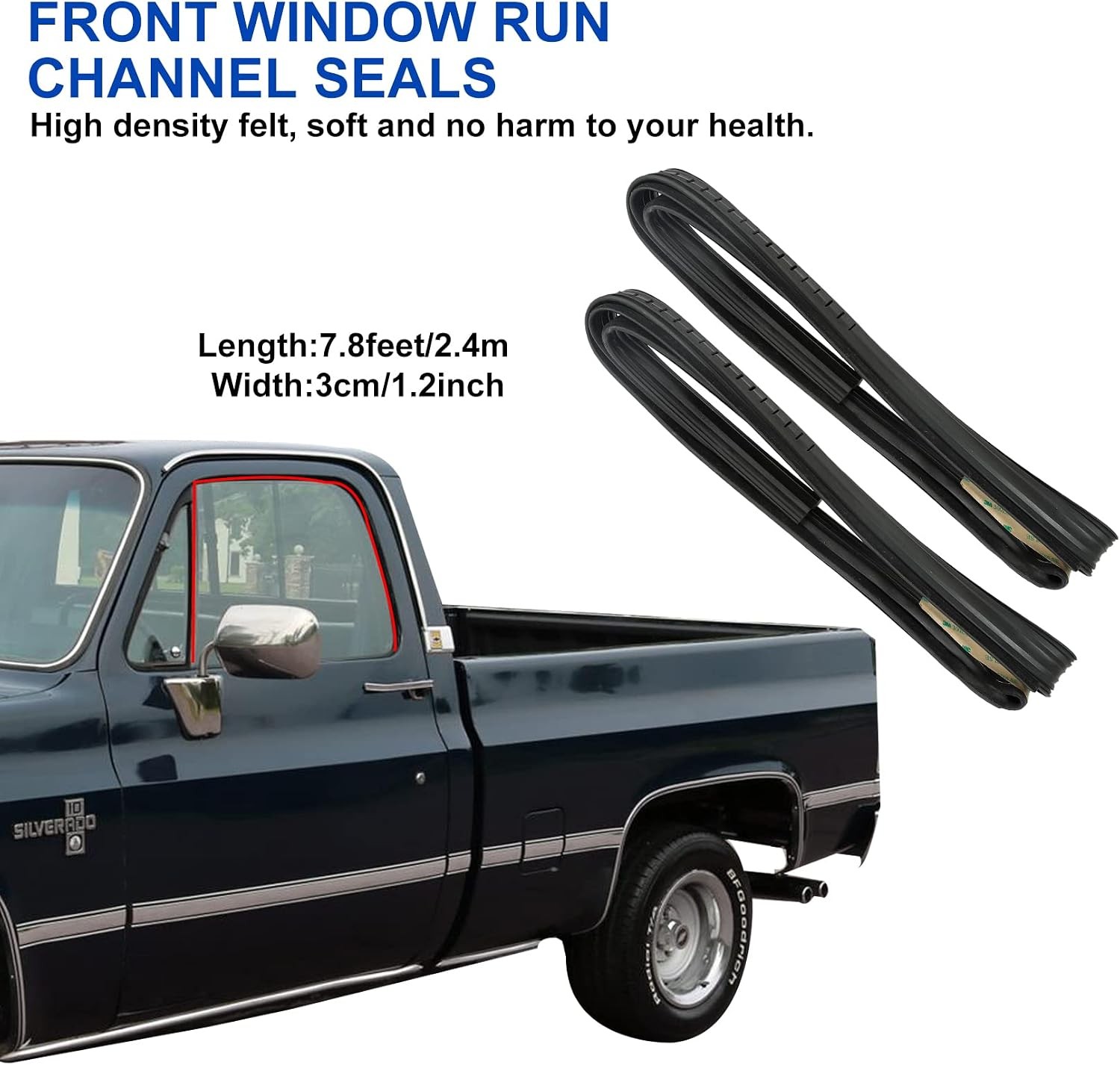Front Door Window Molding Rubber Felt Trim Seal Weatherstrip Kit | Compatible