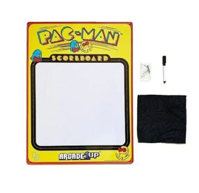 PAC-MAN Tin Scoreboard with Dry Erase Kit ARCADE1up Whiteboard mounting kit