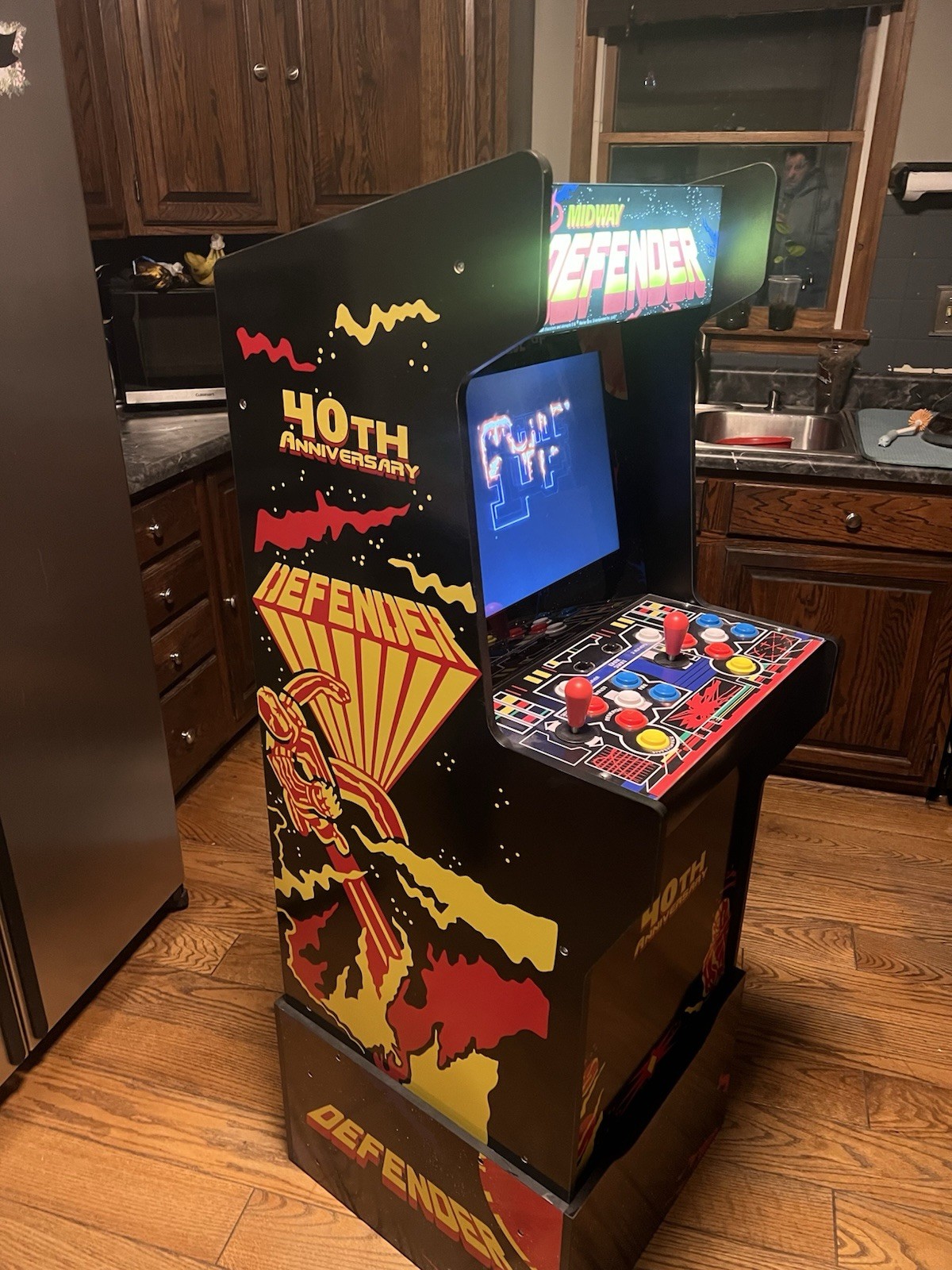 Arcade1Up 40th Anniversary Midway Defender Arcade game with riser