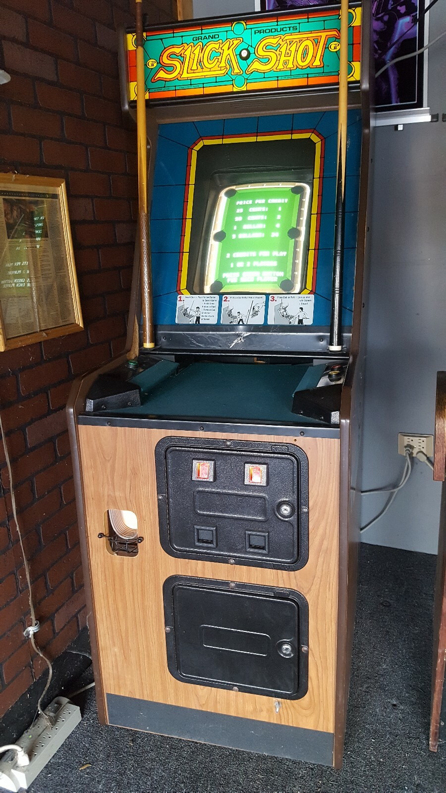 Slick Shot Arcade By Grand Products, original coin op video game, complete