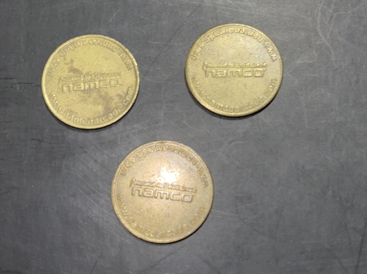 Namco Pac-Man Logo Amusement To Entertainment Arcade Token Set Of 3