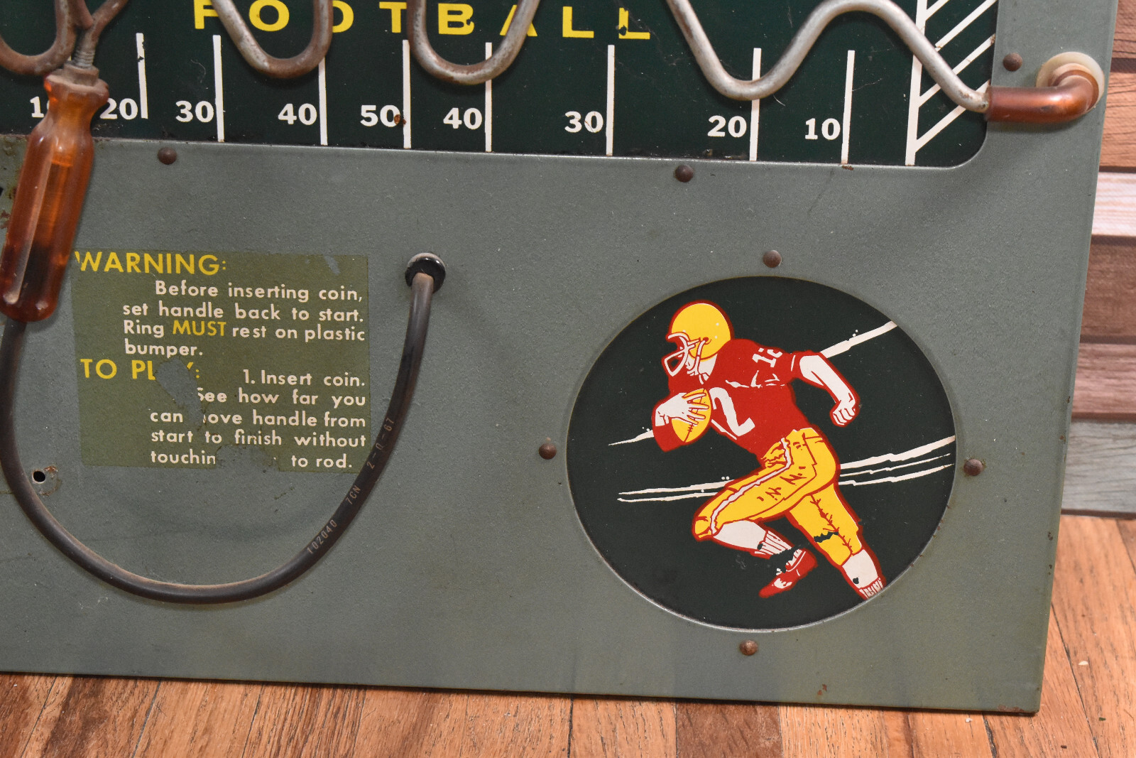 Vintage Coin Operated Punt Return Electric Coin Op Sobriety Skill Football Game