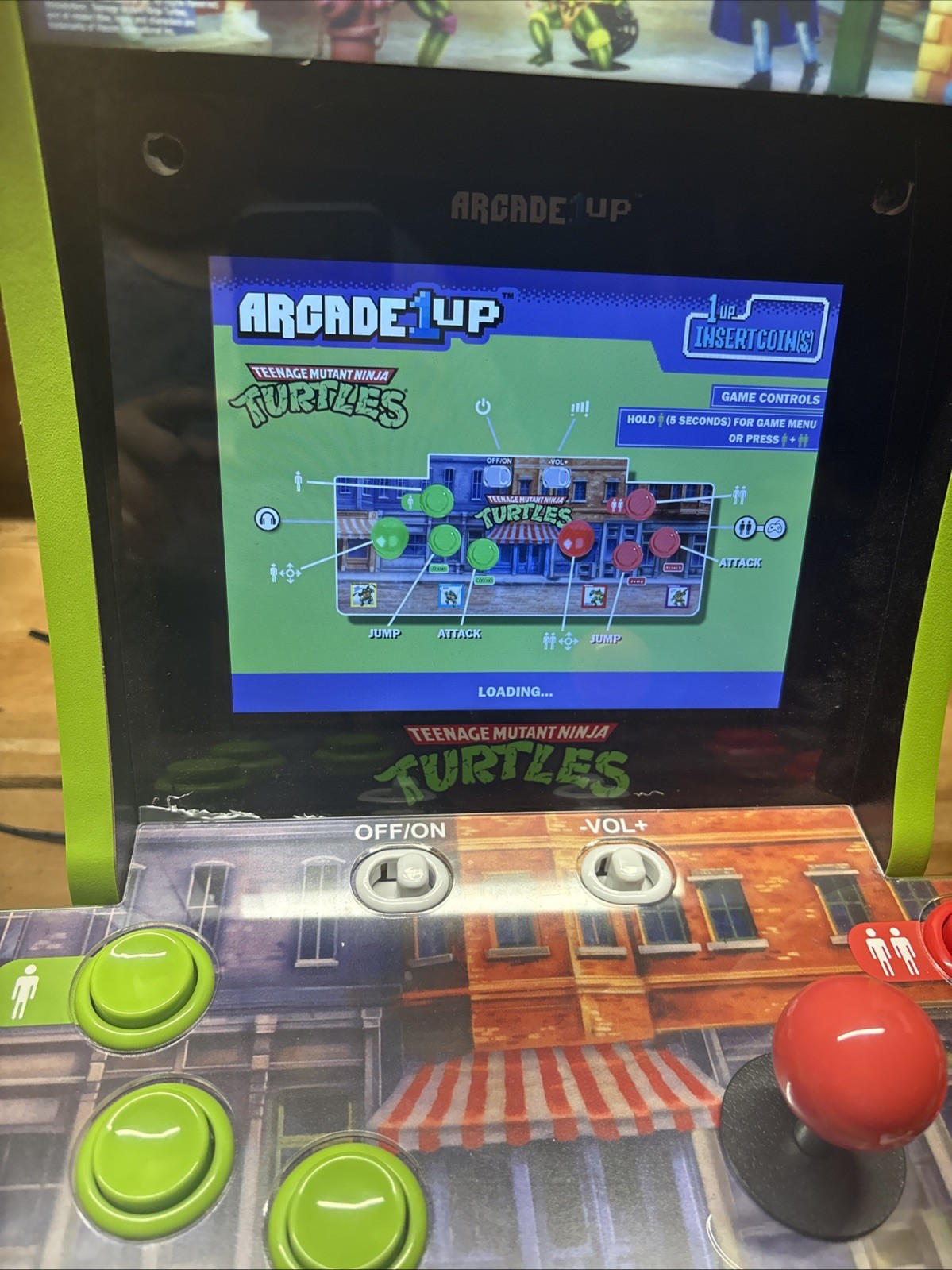 Arcade1Up Teenage Mutant Ninja Turtles Countercade 2 Games in 1 Cabinet